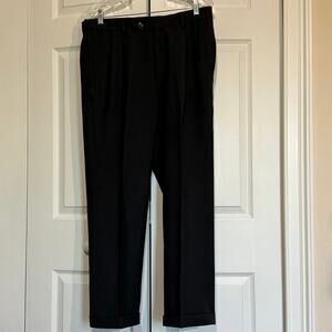 Haggar E-CLO Stria Classic Fit men’s dress slacks 34 x 29 dark charcoal gray.  1